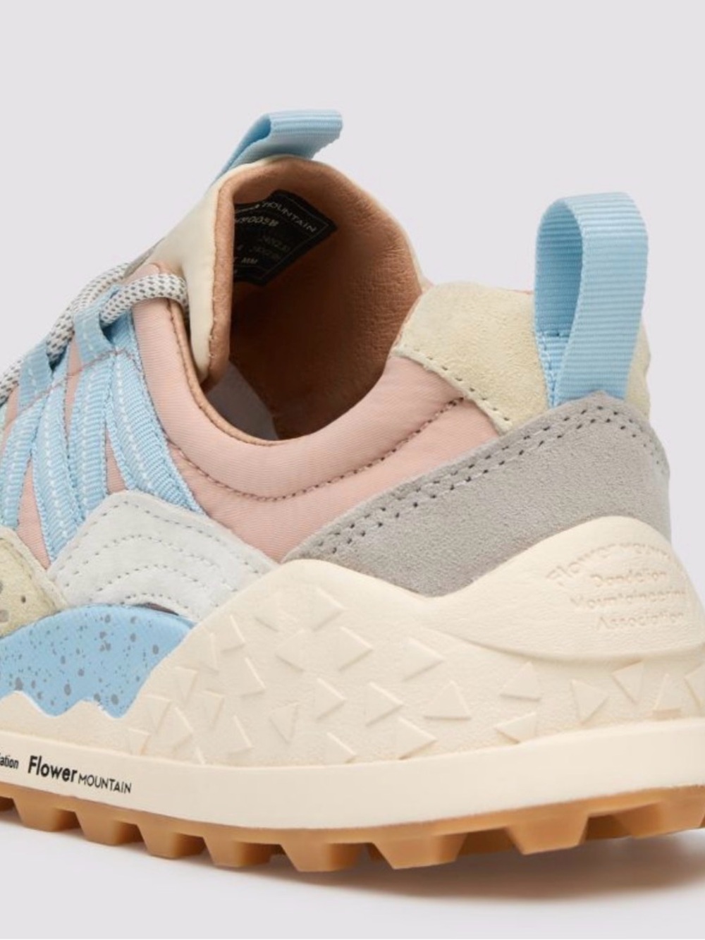 NWT Flower Mountain WASHI WOMAN Suede and technical fabric sneakers - Cream-Pink - Picture 4 of 14